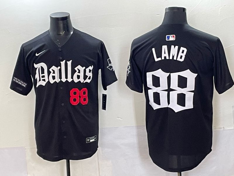 Men 2025 Nike Dallas Cowboys #88 Lamb Black 5th generation Joint Name Limited NFL Jersey 03->dallas cowboys->NFL Jersey